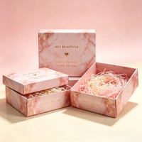 HTD 2026 Maßgefertigte Hochwertige Starre Karton-Geschenkbox mit Deckel und Boden in Rosa, Schaumstoffeinlage für Kosmetikverpackungen aus Recyclingmaterialien