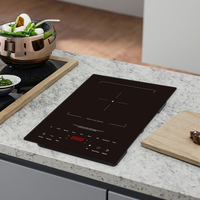 Cuisinière à induction intelligente 2000w Réglage de la minuterie Verrouillage des enfants Sûr et économie d'énergie Plaques à induction intégrées