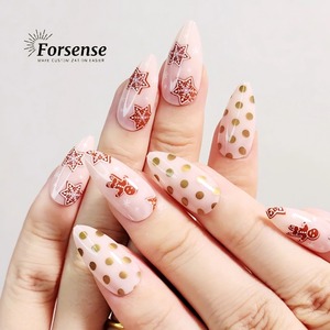 Meilleure qualité noël presse sur kit d'ongles avec colle et lime à ongles court amande mignon <span class=keywords><strong>faux</strong></span> ongles avec des conceptions ongles d'hiver - Product Image 2