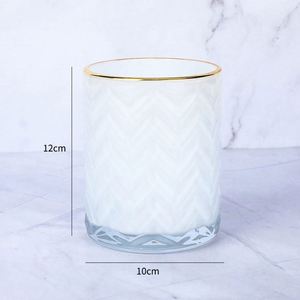Custom Logo Colorful Wholesale 8 10 14 Oz Glass Candle Jars Holders Luxury <b>Empty</b> Container With Lid and <b>Box</b> - Product Image 3
