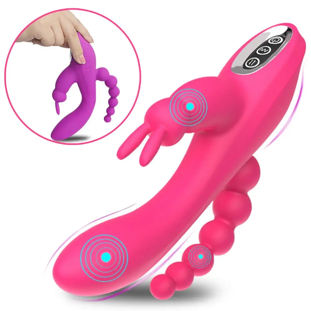 Conejo punto G estimulador de clítoris pene consolador Anal vibrador doble penetración juguetes sexuales para mujeres adultos pareja producto Sexual %