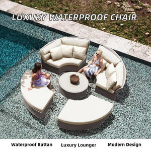 High Quality PE Rattan Waterproof Beach <b>Chair</b> Luxury <b>Garden</b> Outdoor Patio Furniture -Contemporary Style Lounger Hotel - Product Image 2