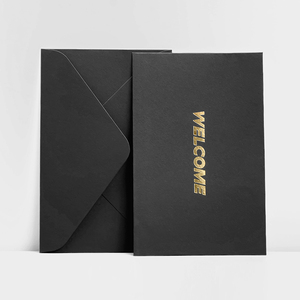 <span class=keywords><strong>Enveloppe</strong></span> carrée pliante en papier recyclé noir avec <span class=keywords><strong>enveloppe</strong></span> en papier kraft personnalisée - Product Image 4