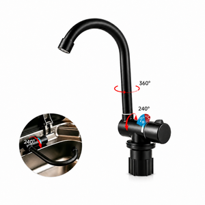 <span class=keywords><strong>Grifo</strong></span> Plegable para Agua Fría y Caliente para RV, <span class=keywords><strong>Grifo</strong></span> Giratorio de Acero Inoxidable Negro para Fregadero de <span class=keywords><strong>Autocaravana</strong></span>, Remolque o Cocina de <span class=keywords><strong>Autocaravana</strong></span> - Product Image 1
