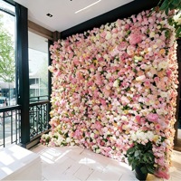 Mur de fleurs artificielles en soie mélangée sur mesure pour toile de fond de mariage, vitrine de centre commercial, fond de fête, décoration murale florale