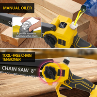 Tronçonneuse électrique sans fil 6/8 pouces pour l'extérieur, outil de coupe de bois, avec batterie, sans balais, rechargeable, fournisseur d'usine
