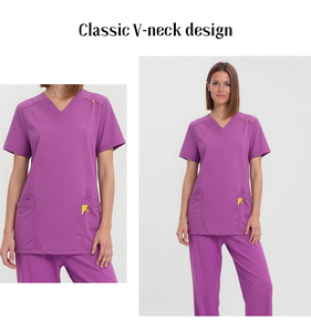 OEM ODM Customized Women's Short Sleeve <b>Scrub</b> <b>Set</b> Nurse Uniform <b>Sets</b> - Product Image 3