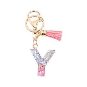 Llavero de acrílico con lentejuelas de 26 letras, estilo anime, impreso con UV, estilo europeo y americano, personalizado - Product Image 1