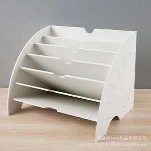 Fan-shaped <b>file</b> holder, A4 paper <b>organizer</b>, document holder, office desk, bookshelf, multi-layer large-capacity storage box - Product Image 2