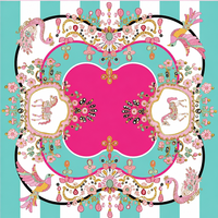 Alas Mahjong Persegi Motif Lebah Lily of the Valley Biru Langit, Alas Meja Anti Selip, Alas Bermain Permainan Lembut