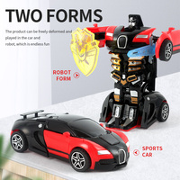 Juguete de Auto Deportivo Multifuncional de Diseño Realista, Accionado por Fricción, Estilo de Carreras, Transformable con un Clic