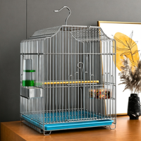 Cage à oiseaux rectangulaire en fer robuste DS NLZ-07 pour perroquet, calopsitte, myna, leiothrix à bec rouge avec nid