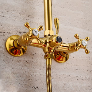 8นิ้ว<span class=keywords><strong>หัว</strong></span>ทองเหลืองติดผนังห้องน้ำก๊อกน้ำฝักบัวที่มีโทรศัพท์หัวฝักบัว - Product Image 4