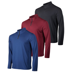 Sweat-shirt de golf à col zippé et à manches longues avec logo personnalisé pour hommes, performance athlétique, imperméable, imprimé d'automne, 1/4 - Product Image 6