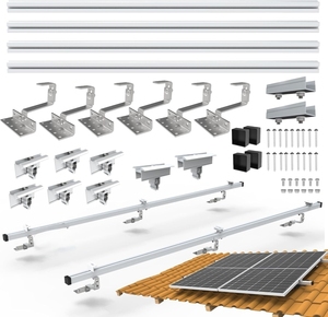Supports de <span class=keywords><strong>fixation</strong></span> pour <span class=keywords><strong>panneaux</strong></span> <span class=keywords><strong>solaires</strong></span> en aluminium pour toiture en <span class=keywords><strong>tuiles</strong></span>, pour 2 modules <span class=keywords><strong>solaires</strong></span>, installation facile <span class=keywords><strong>sur</strong></span> toit, kit <span class=keywords><strong>panneaux</strong></span> <span class=keywords><strong>solaires</strong></span> 3 kW - Product Image 4