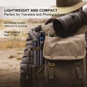 <span class=keywords><strong>Trépied</strong></span> en fibre de carbone <span class=keywords><strong>SIRUI</strong></span> AM-254 avec colonne centrale à deux sections, <span class=keywords><strong>trépied</strong></span> de voyage compact et léger de 59.8 pouces pour appareil photo, taille de pliage - Product Image 4