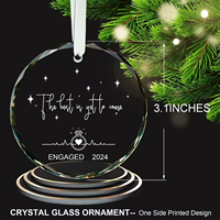 Ornement de Noël rond en verre cristal K9 vierge pour sublimation, idéal pour le 50e anniversaire de mariage