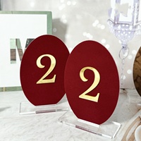 Cartes de table ovales les plus vendues, avec base en acrylique transparente, idéales pour décorer les tables lors de mariages et d'événements.