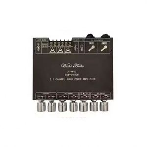 Carte d'amplification compatible Bluetooth ZK-AM100 HiFi Stéréo 2.1 TPA3116D2 2X50W+100W Module d'amplificateur de puissance audio - Product Image 1