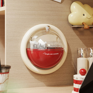 Cosmetic <b>Storage</b> Box With <b>Drawers</b> Red <b>Plastic</b> Desktop Organizer For Makeup And Skincare Bathroom Use - Product Image 1