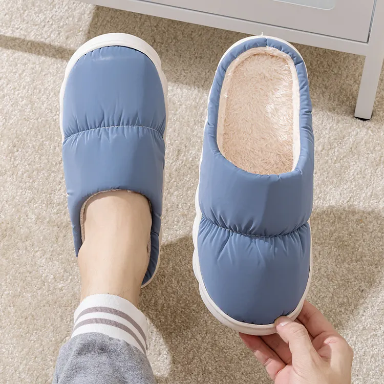 Katoenen Home Slippers Vrouw Winter Koppels Indoor Slipper Dikke Zool Anti Slip Warm Pluche Home Slippers Voor Mannen