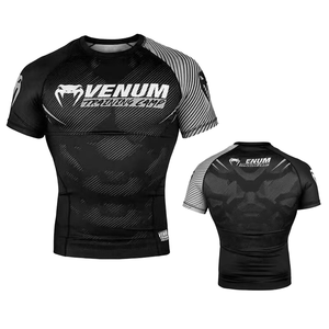 Camiseta de Muay Thai para Hombre, para Sparring, Boxeo, Entrenamiento Informal de Verano, Ropa de Gimnasio con Cuello Alto, Estampado, Camiseta Deportiva para Correr - Product Image 1