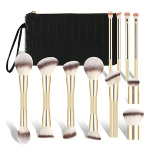 Ensemble complet de 11 pinceaux de <span class=keywords><strong>maquillage</strong></span> multifonctions, brun, luxe, super doux, ensemble d'outils de <span class=keywords><strong>maquillage</strong></span> professionnels - Product Image 3