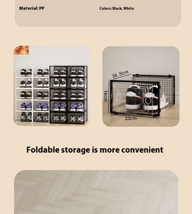 <span class=keywords><strong>Scatola</strong></span> Portascarpe Pieghevole Magnetica in PP, Organizzatore Personalizzato, Espositore Trasparente in Plastica <span class=keywords><strong>per</strong></span> Sneaker - Product Image 4