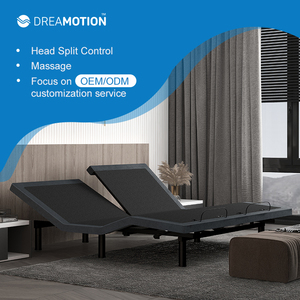 Dreamotion Tùy Chỉnh Giường Đôi Khung Top Chia Điều Khiển Có Thể Điều Chỉnh Cơ Sở Giường Với Massage - Product Image 1