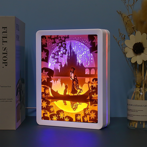 กล่องไฟกระดาษตัดรูปปราสาทราพันเซล แสงพระอาทิตย์ตก โคมไฟตกแต่งห้องสำหรับเด็กผู้หญิง ของขวัญสำหรับแฟนสาว - Product Image 3