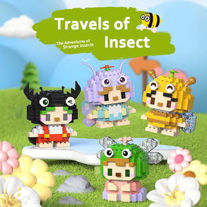 W1509 Insecte Elfe Papillon Abeille Libellule <span class=keywords><strong>Rhinocéros</strong></span> Beetle Coccinelle Araignée Fourmi Creative MOC DIY Micro-particule Building Block Toy - Product Image 3