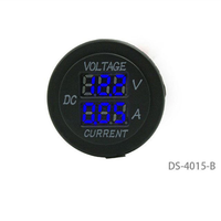 Voltímetro Digital LED de 12V para Auto, Barco y Motocicleta, Medidor de Voltaje Principal AUX, Monitor de Batería, Panel Redondo, Probador de Voltaje Doble
