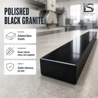 Barre de précision en granit à bord droit, règle parallèle de précision, granit noir de qualité 00 pour le contrôle de la planéité des bancs de machine et des voies de guidage