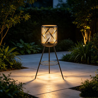 Lampes de jardin d'extérieur, lampes à LED étanches, lampes sur pied en métal artistiques, éclairage solaire pour pelouse, patio