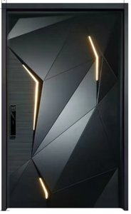 Portes <span class=keywords><strong>d</strong></span>'<span class=keywords><strong>entrée</strong></span> principales modernes en acier inoxydable et en aluminium pour la sécurité extérieure des maisons et villas ALUFRONT - Product Image 4