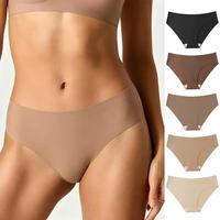 Ropa Interior Femenina OEKO-Tex de Algodón sin Costuras, de Cintura Baja, Transpirable, de Alta Calidad, Invisible Bajo Pantalones de Yoga, para Uso Diario