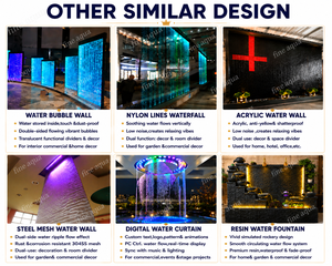 Parete a Cascata Moderna in Vetro con Luce a LED, Fontana a Parete d'Acqua Mobile Utilizzata Come Cascata per la Casa e Divisorio per Ambienti - Product Image 6