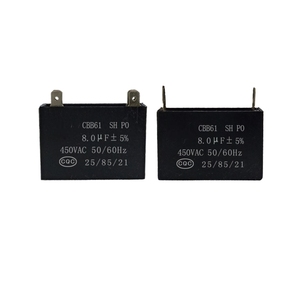 <span class=keywords><strong>Condensateur</strong></span> 8.0µF <span class=keywords><strong>450V</strong></span> MPP pour ventilateur, <span class=keywords><strong>condensateur</strong></span> à film polypropylène pour démarrage de moteur, à travers trou, CBB61 - Product Image 1