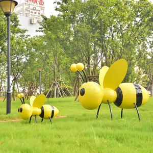 Statue d'abeille en résine de dessin animé pop art pour jardin extérieur, sculpture d'animal, à vendre, Offre Spéciale - Product Image 5