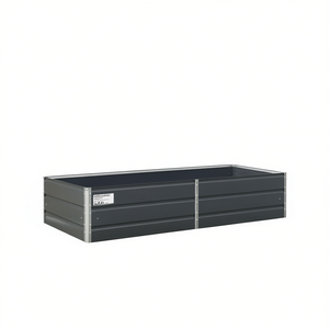 Maceta de Acero Galvanizado Color Antracita, 195 x 100 x 45 cm, Jardinera para Exteriores, Diseño Moderno y Minimalista - Product Image 1