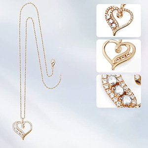 Collana con Ciondolo a Cuore Traforato Vintage per Donna, Gioielli alla Moda - Product Image 5