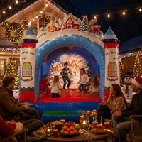 Château gonflable pour enfants, thème animaux, imperméable, qualité commerciale, dinosaure, pour les fêtes d'hiver et la neige