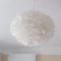 Lustre Suspendu Élégant Vintage et Contemporain, Design Plumes, Lumière Blanc Chaud, Commande par Interrupteur, Idéal Villas et Centres Commerciaux