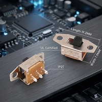 Interrupteur à bascule miniature Suda 3 broches 2A 12V SPDT momentané 2 positions / ON-OFF IP40 en cuivre pour automatisation industrielle SS-12E06 10000 cycles