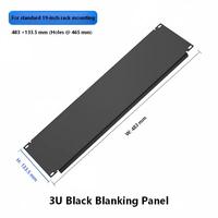 Panneau de remplissage noir 1U/2U/3U/4U, largeur 483 mm, espacement des trous 465 mm, plaque de remplissage pour rack 19 pouces, type solide pour armoire réseau
