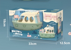 Bateau de croisière à thème chat marin en ABS, ensemble de jeu d'imitation, jouet de rangement et de bain - Product Image 5