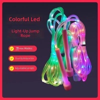 Corde à sauter en PVC lumineuse en gros pour enfants, LED multicolores, pour marché nocturne, extérieur, 2,8 m, éblouissante