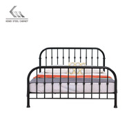 Lit en fer forgé au design moderne, meubles en acier, lit simple en métal, taille Queen avec tête de lit