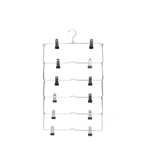Inspring quần kim loại móc tiết kiệm không gian đa lớp quần áo móc áo với <span class=keywords><strong>clip</strong></span> - Product Image 1