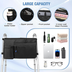 กระเป๋าใส่อุปกรณ์ช่วยเดิน DURAPOWER ขนาด 42x6x26 ซม. ลายผีเสื้อ พร้อมช่องซิป สำหรับอุปกรณ์เสริมรถช่วยเดินผู้สูงอายุ - Product Image 3